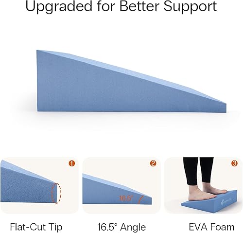 Miniatura 4 de StrongTek XL Foam Yoga Wedge Blocks, Black, Set of 2, 16.5 Incline, 13" × 12.75" × 3.75", for Yoga, Stretching, Squats & Physical Therapy