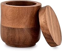 NIRMAN Acacia Wood Jewelry Box - 3x3x3.5 Inch Ring Holder for Wedding Engagement Anniversary Gifts