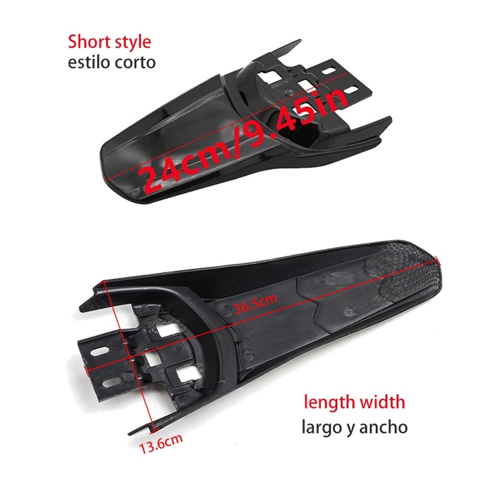 Ensemble De Garde-Boue Avant Et Arrière for Vélo Tout-Terrain Électrique, Protection De Batterie Compatible avec Segway X260 160(Short-Rear Fender-A)