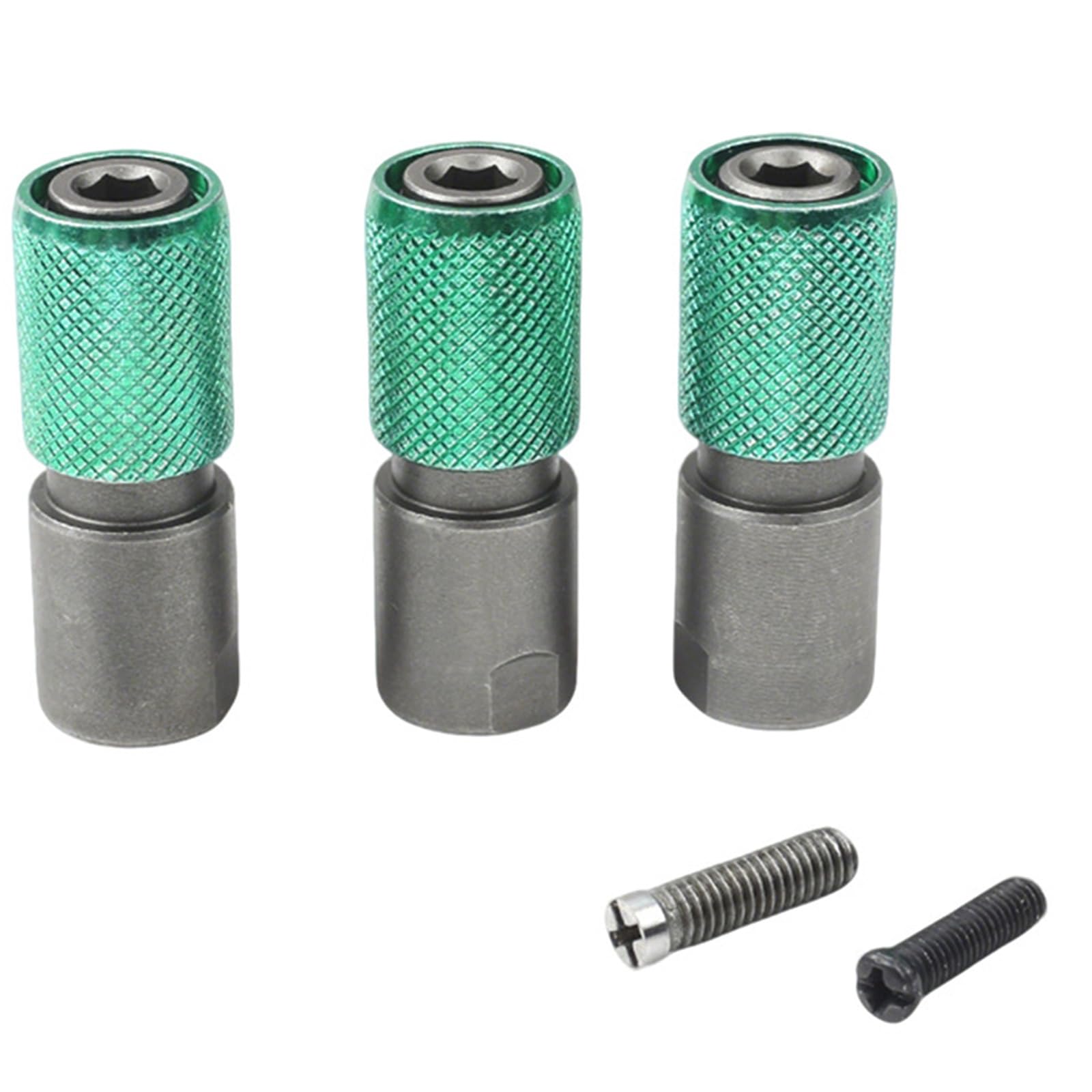Hlzcmwi Drill And Grinder Adapter Head Set Threaded Release Conversion Heads With Knurled Sliding Collar, 3 Piece Carbon Steel Tool Connectors For Installation