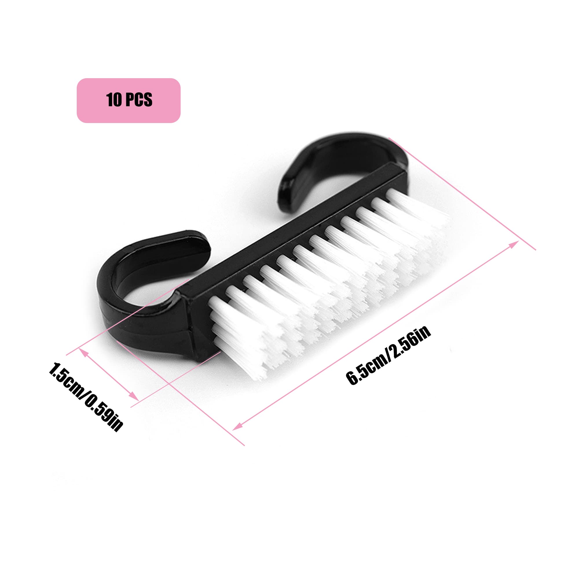 10 Piezas Cepillos de Uñas de Plástico Nail Art Dust Removedor Nail Brush Cepillo de Plástico con Mango Herramientas de Manicura Cepillo de Limpieza para Uñas Manos Pies Manualidades y Grietas