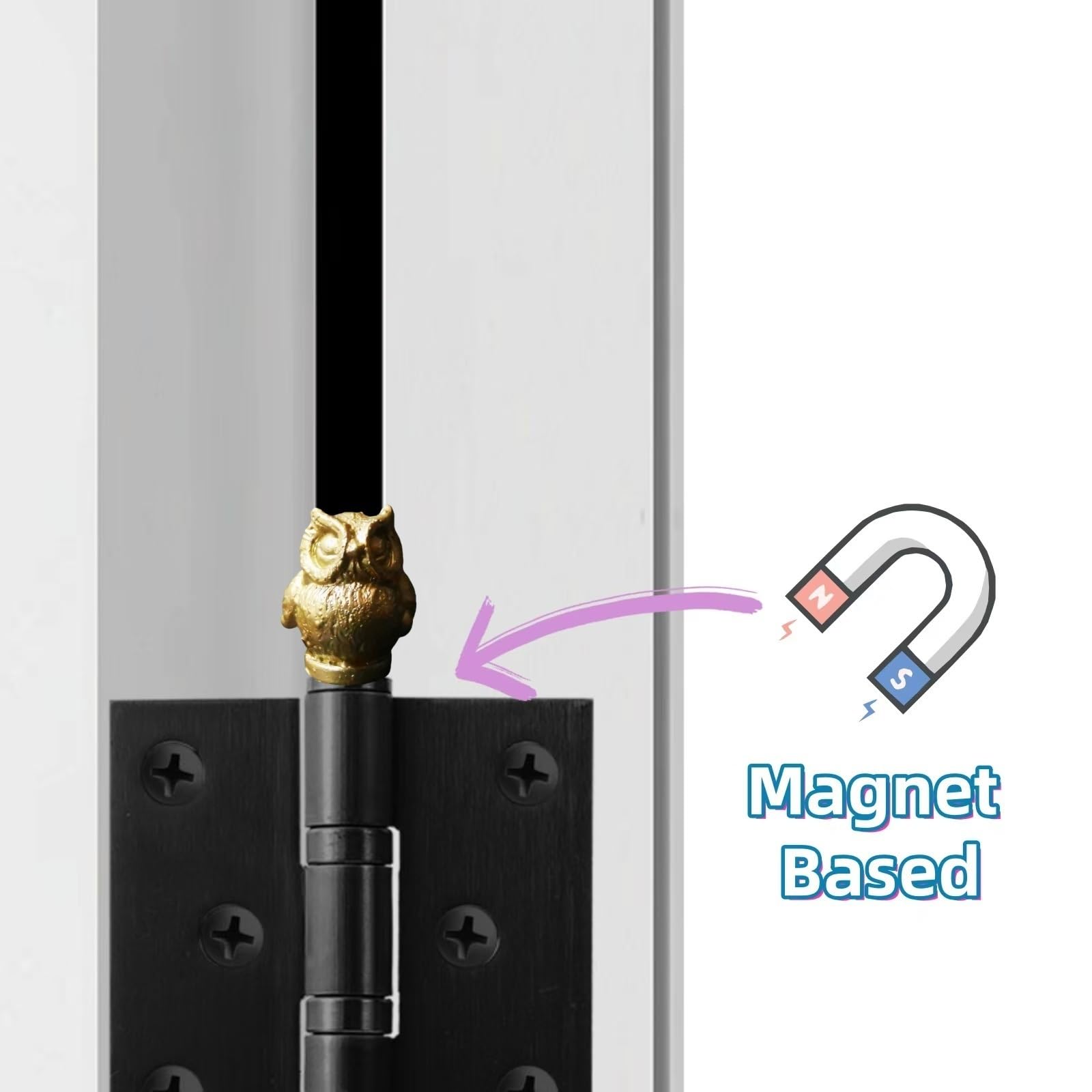 6Pcs Owl Hinge Heads Decorative Topper Set?Cute Magnetic Hinge Heads Figurines? Hinge Head Home Decoration,Magnetic Hinge Head Home Decoration