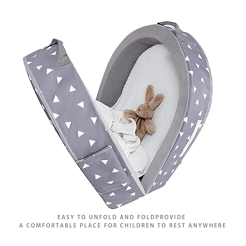 Miniatura 6 de Mooedcoe Cama plegable para niños pequeños con lados, cama de parachoques portátil para niños pequeños para viajes, cuna de espuma para dormir