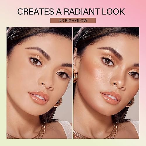 Miniatura 2 de Yeweian Barra de contorno de crema, barra bronceadora con brillo facial, resaltador de brillo natural mezclable, barra hidratante sólida teñida
