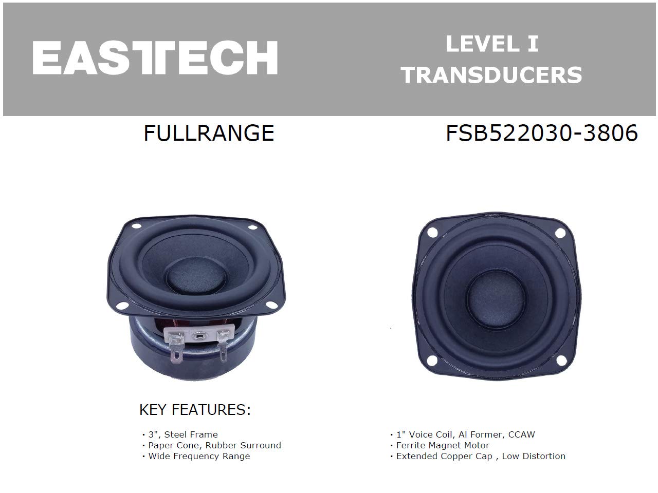 Amazon.co.jp: EASTEC FSB522030-3806 フルレンジスピーカー