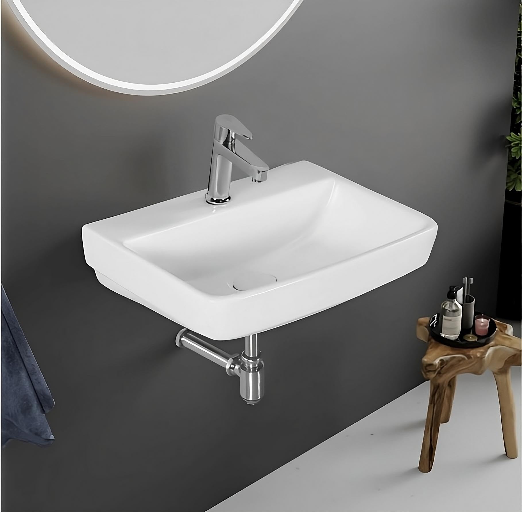 Syon ROSA Premium Ceramic Wall Hung Wash Basin (18 inch X 14 inch) (B0D4QJ38NK) Amazon Price History, Amazon Price Tracker