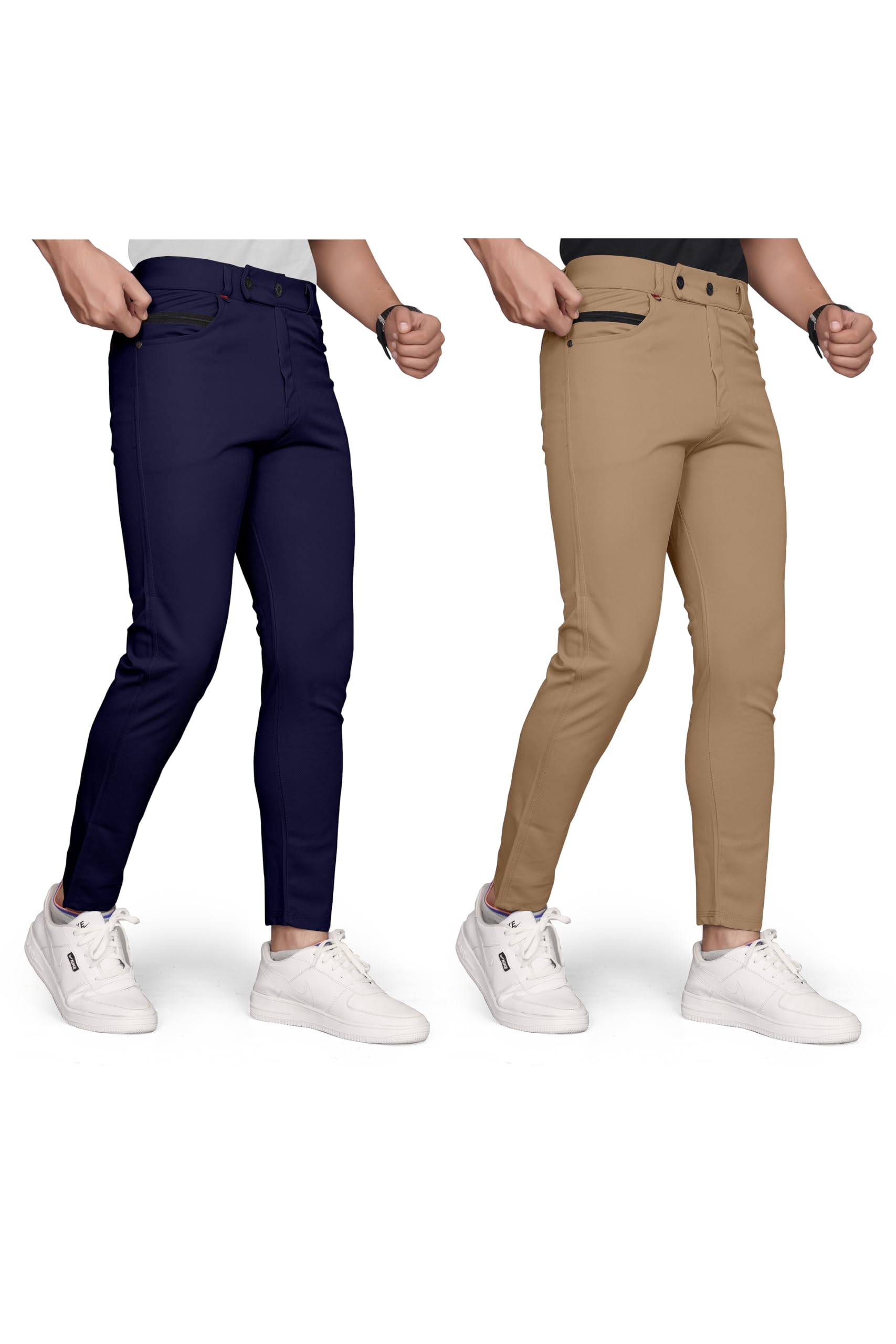 Men's Lycrablend Soild Slim Fit Casual Trouser Pant-picture-18