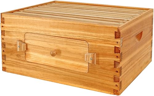 BeeCastle Caja de colmena de abeja profunda de 10 marcos, cajas de colmena Langstroth sumergidas en cera de abeja 100% natural, con marcos de