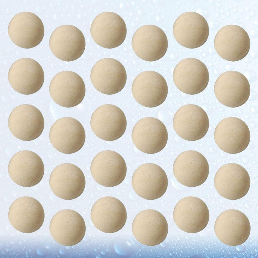 SUPVOX 30Pcs Unfinished Half Wooden Balls 1.2 Inch Mini Hemisphere Craft Supplies for DIY Painting Kids Crafts Home Decoration - Image 6