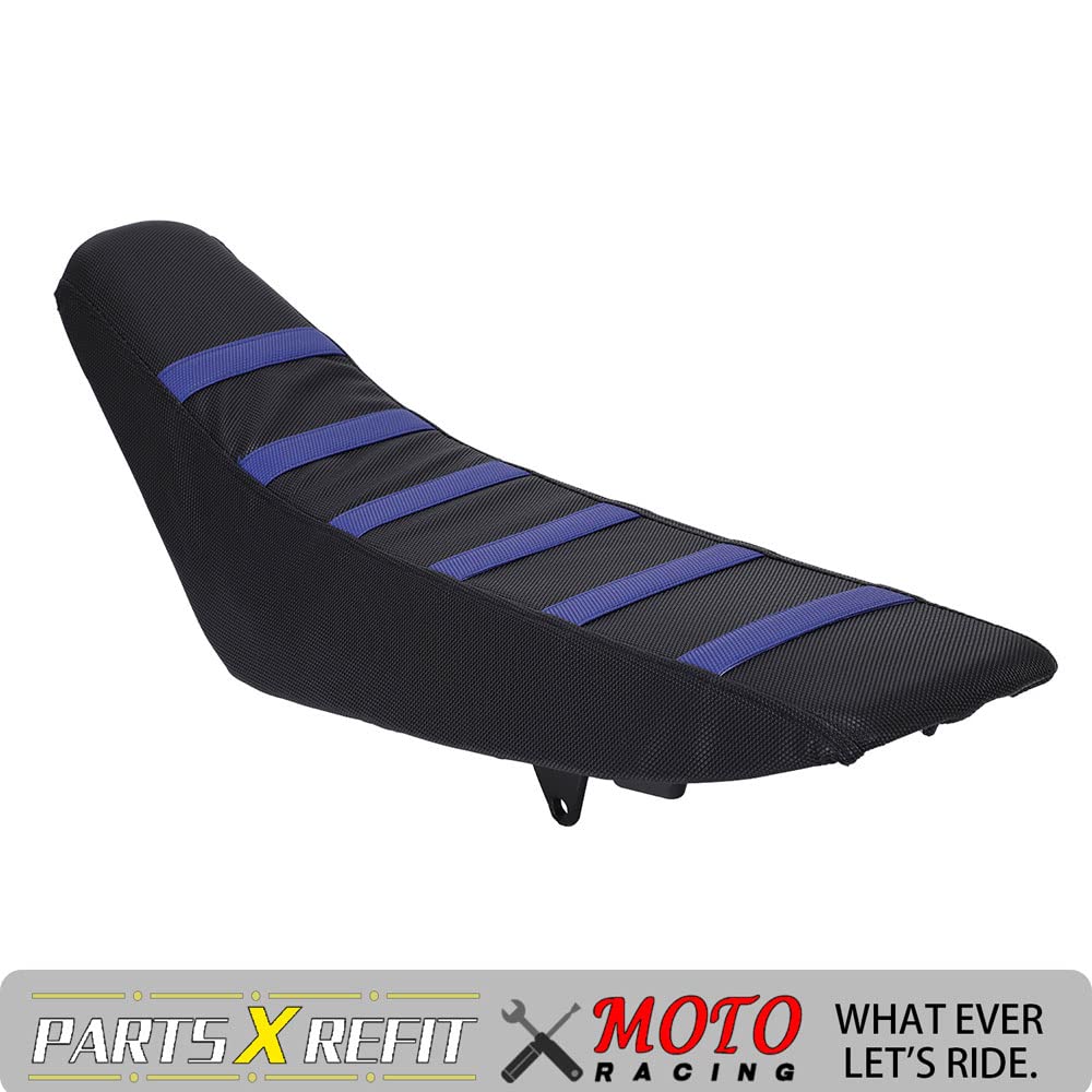 Anxin Housse de siège de moto universelle en caoutchouc souple la plupart des motos tout-terrain telles que SX CRF KXF RM YZ YZF KLX 125 250 150 200 250 350 450 Dirt Pit Bike Off Road Bleu R111700052