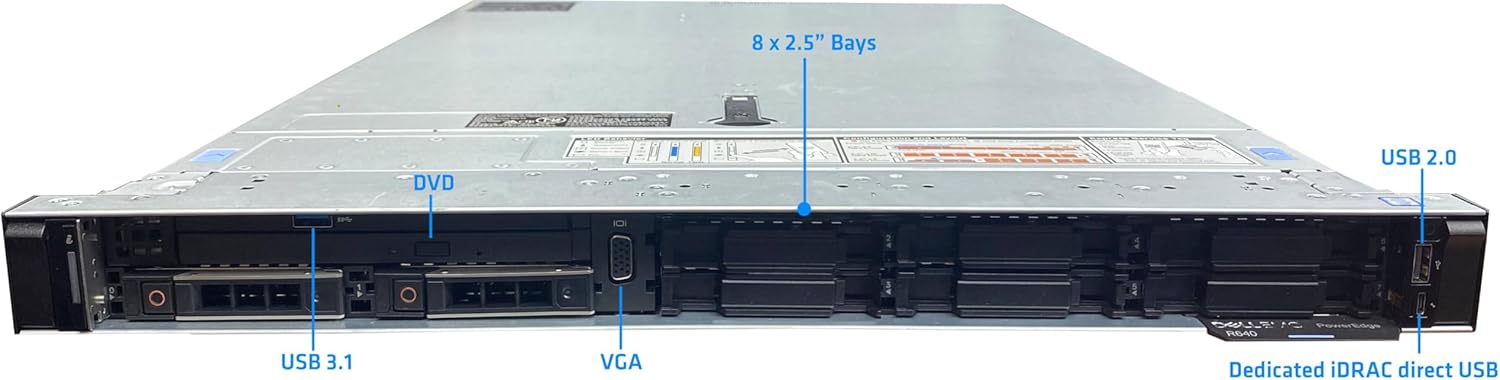 Dell PowerEdge R640 Rack Server | 2X Intel Xeon Gold 6246 (24 Cores Total) | 256GB DDR4 RAM | 2X 4TB 2.5" SSD RAID 1 | Windows Server 2025 | Enterprise High-Performance Workstation