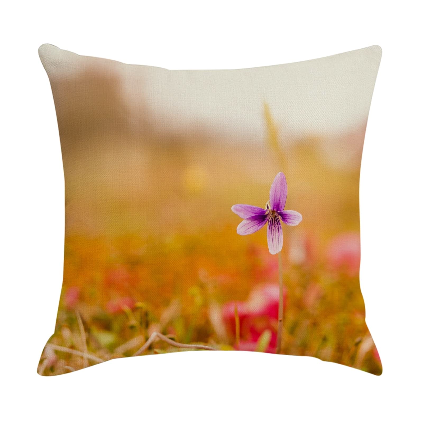 4 federe natalizie 50 x 50 cm, set di federe per cuscino viola rosso motivo fiori per soggiorno, divano camera da letto