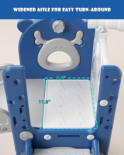 Miniatura 4 de XJD Tobogán 7 en 1 para niños pequeños, tobogán de interior para niños de 12 a 36 meses, nueva actualización con golf, aro de baloncesto para juegos