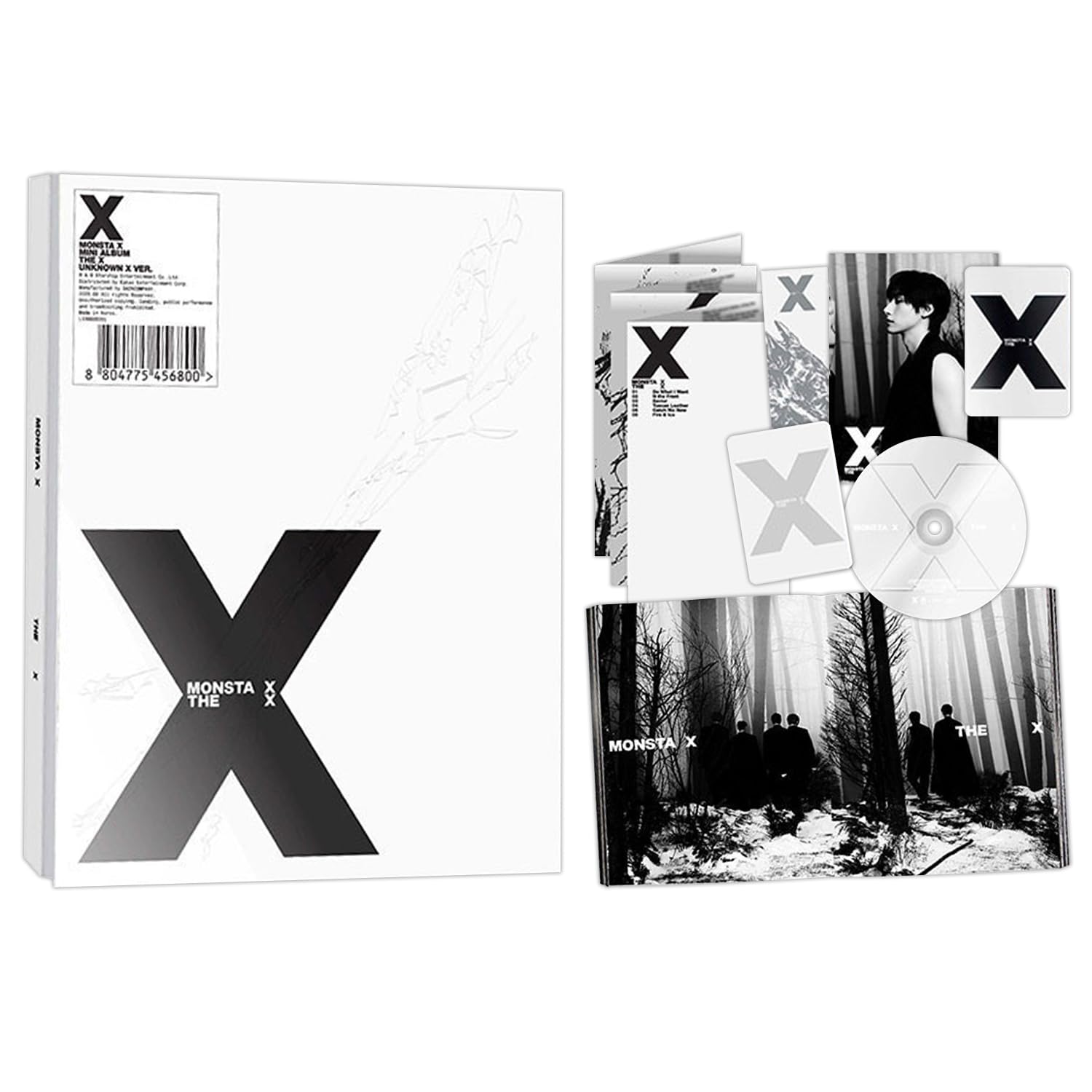 MINI ALBUM [THE X] (UNKNOWN X Ver.) Out Cover + Photo Lyric Paper mark R + 4 Extra Photocards