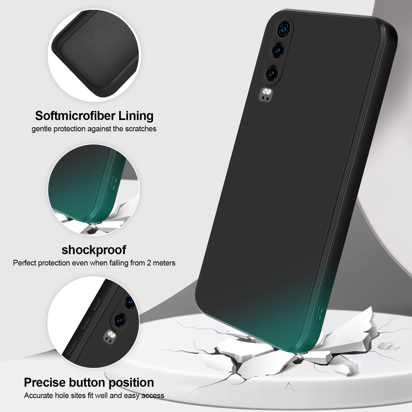 GiiYoon Funda para Huawei P30,Case de Silicona Suave de TPU Funda Protector de Goma Fexible Prueba Liviano y a Delgado de Golpes Antirrayas para Teléfono Huawei P30 - 3