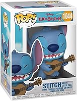 Vista 3 de Funko POP Disney: Lilo & Stitch - Figura de vinilo de Stitch with Ukelele Pop! (incluye funda protectora compatible con caja Pop Box), multicolor