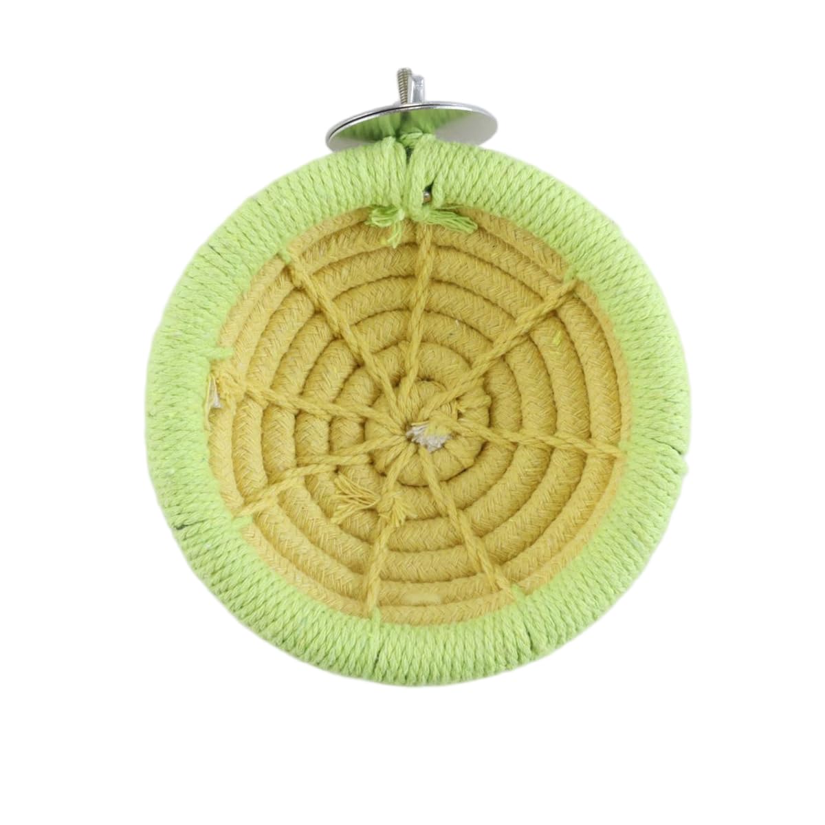 Durlo Bird's Nest Cotton Rope, Handwoven Breeding Nest for Parrot Budgies Cockatiels Parakeets (Yellow)