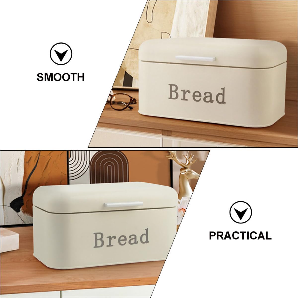 DOITOOL Scatola per Pane in Metallo Chiusura Ermetica e Coperchio Ribaltabile, Contenitore per Conservazione di Pane e Dolci da Forno Sul Piano di Lavoro