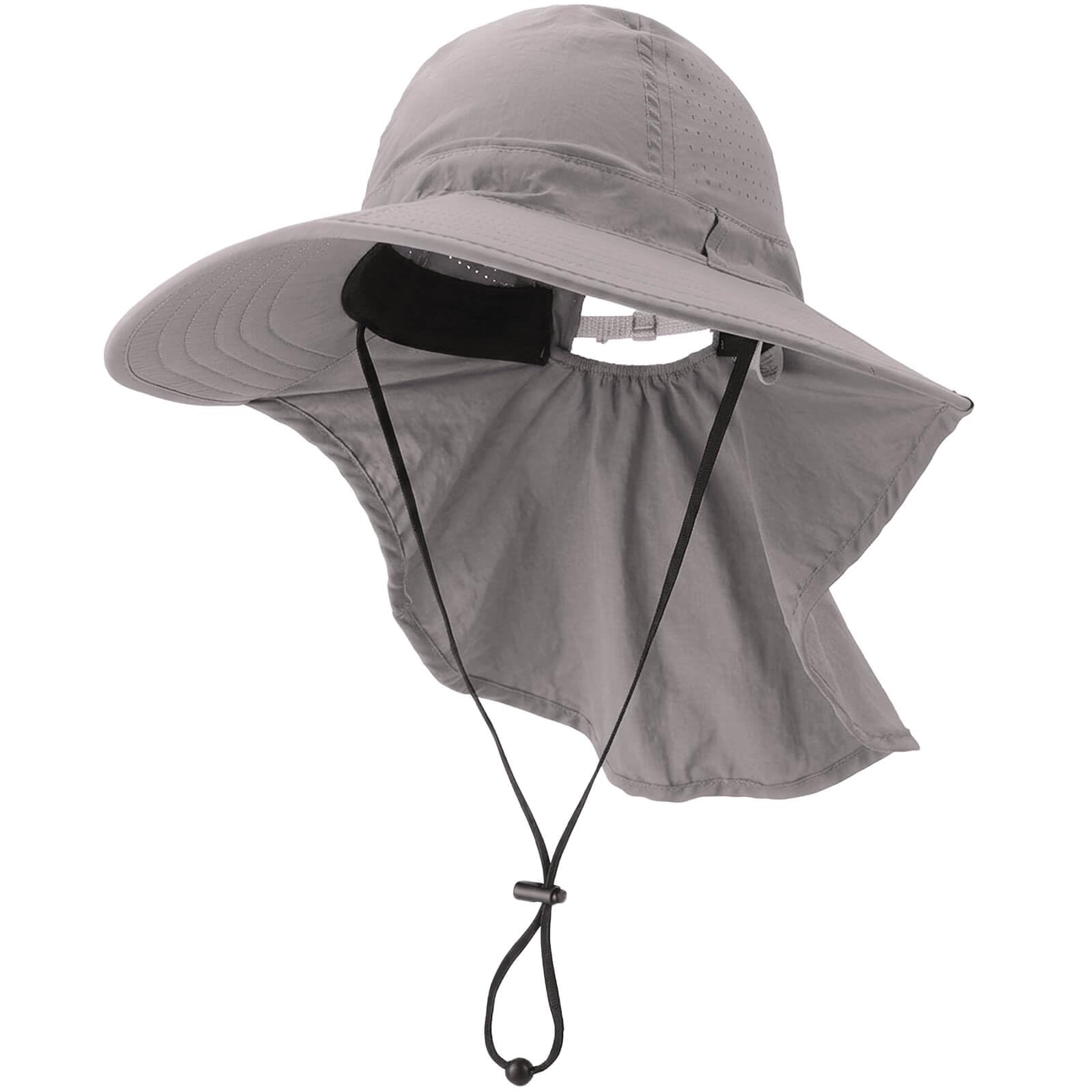 DRESHOW Chapeau de Soleil Pliable Anti-UV Femme avec Rabat Cou Large Visière UPF 50+