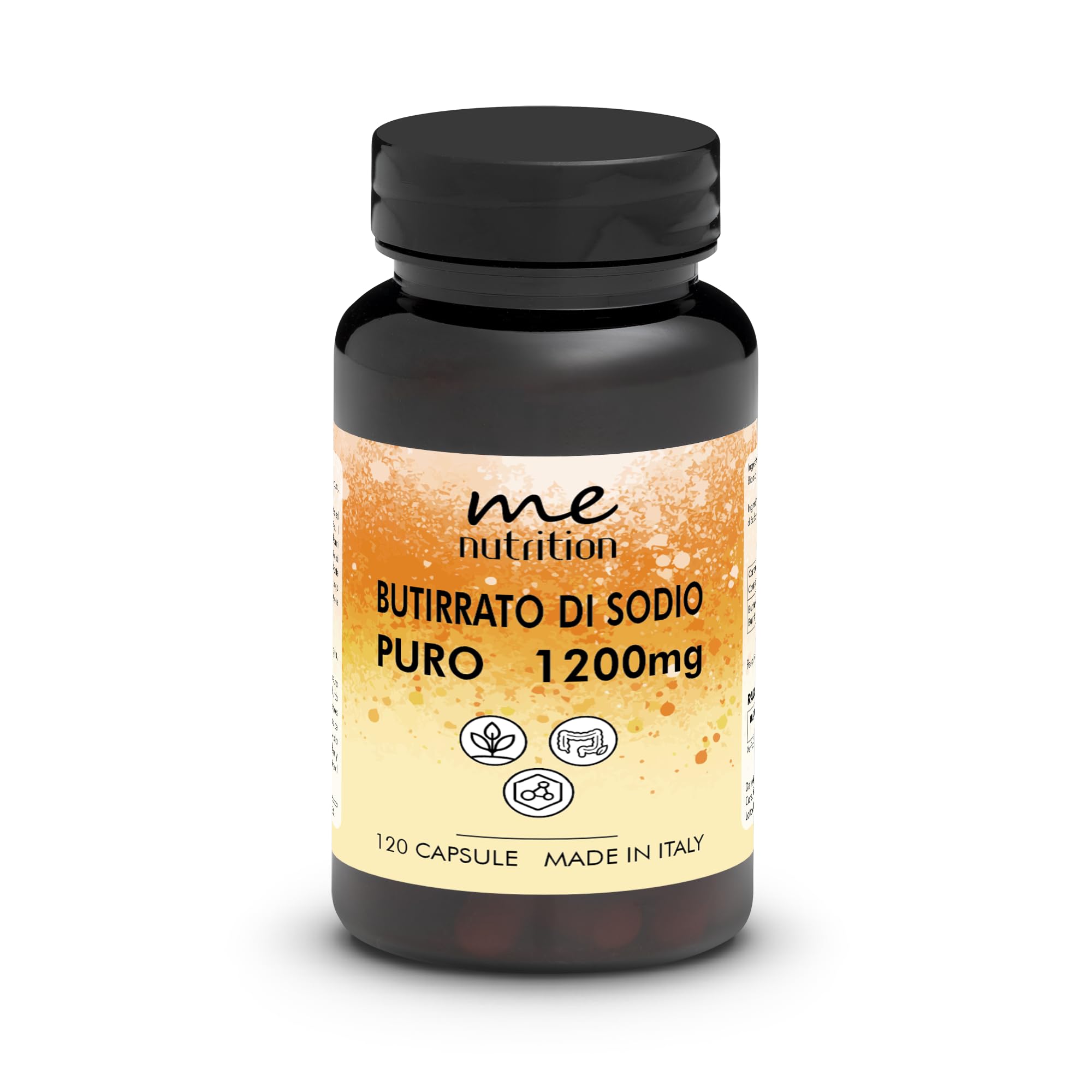 Butirrato di Sodio Puro 1200mg per dose - 120 Capsule - Supporto al Microbiota Intestinale, Benessere per Intestino e Funzionalità Digestiva - Fonte di Acido Butirrico - Made in Italy Me Myeasy