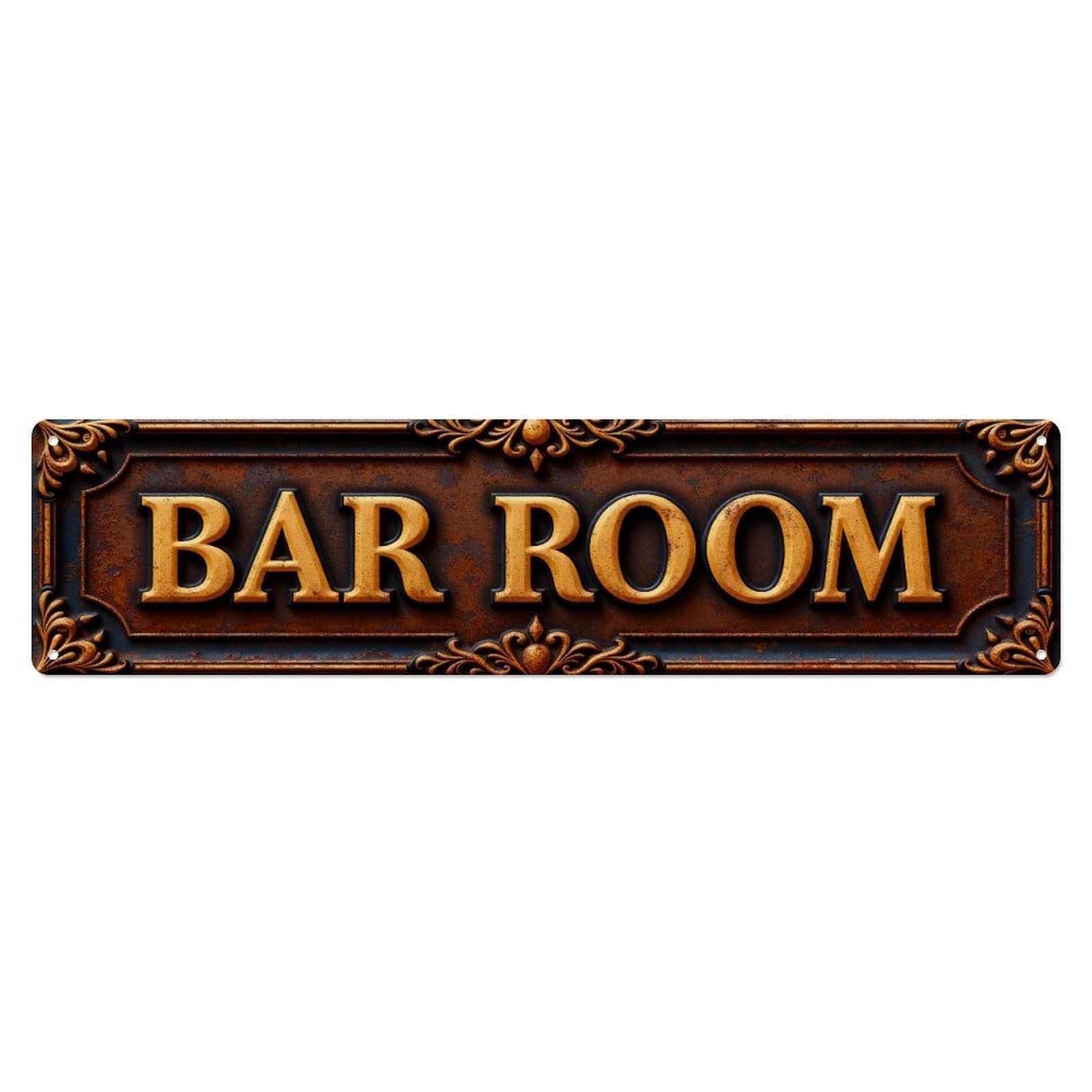 Bar Room Sign Ornate Metal Tin Sign Plaque