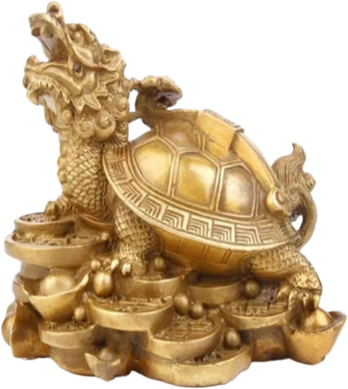三风水纯铜龙头龟摆件 Feng Shui Figurine Home Office Decor Chinese Gifts 镇宅招财吉祥家居客厅办公装饰品八卦龟包邮 9117