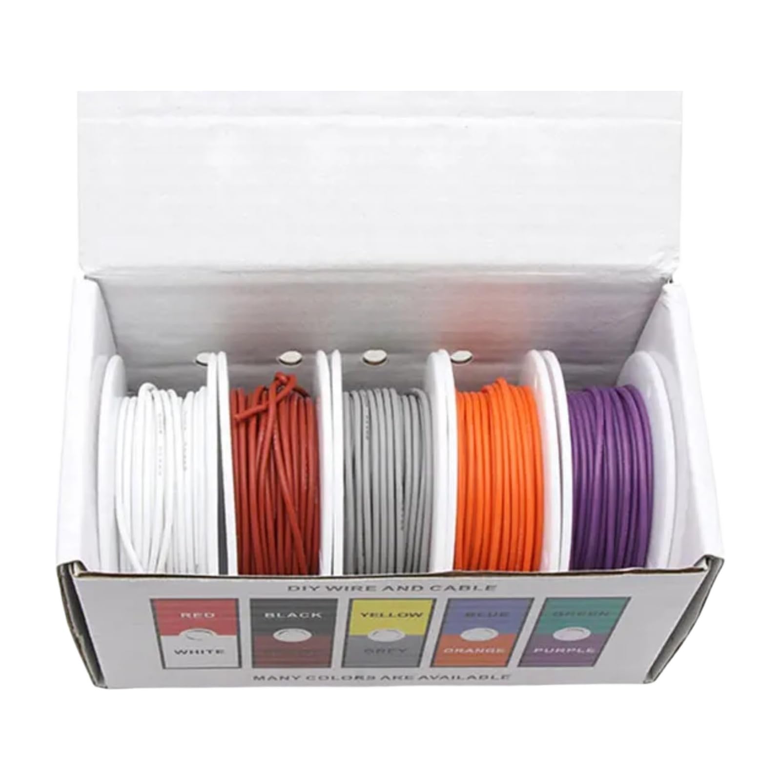 Cavi elettrici 5 color 30/28/26/24/22/20/18/16AWG(Boxed 2; 28AWG x10m x5 rolls)