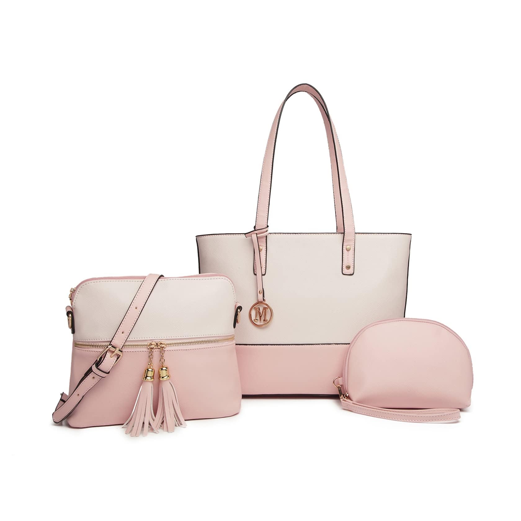 Miss Lulu Bolso Mujer Grande - Bandolera Combo - Con Gran Capacidad y Material Resistente - Perfecto para el Dia a Dia en la Universidad y Actividades Cotidianas