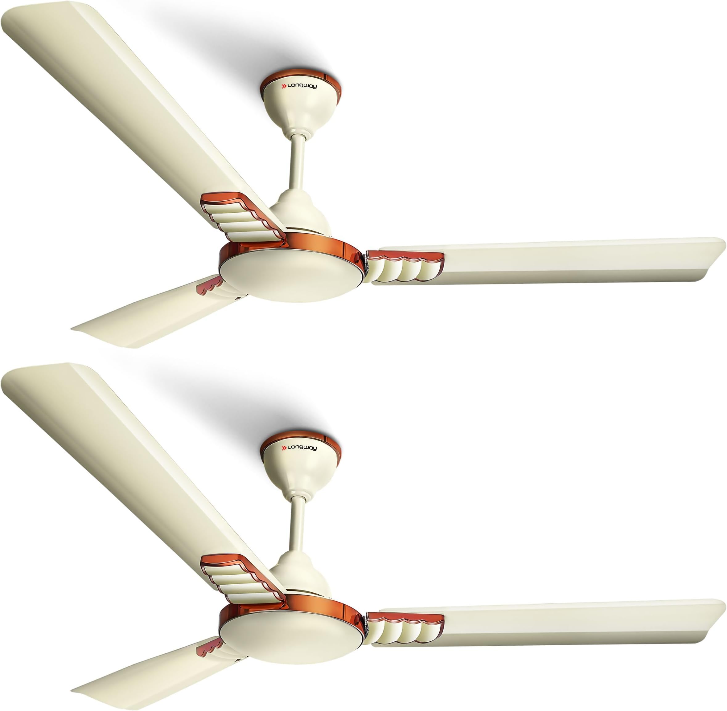 Wave P2 1200 mm/48 inch 400 RPM Ultra High Speed 3 Blade Star Rated Anti-Dust Decorative Ceiling Fan 2 Years Warranty (Ivory, Pack of 2)