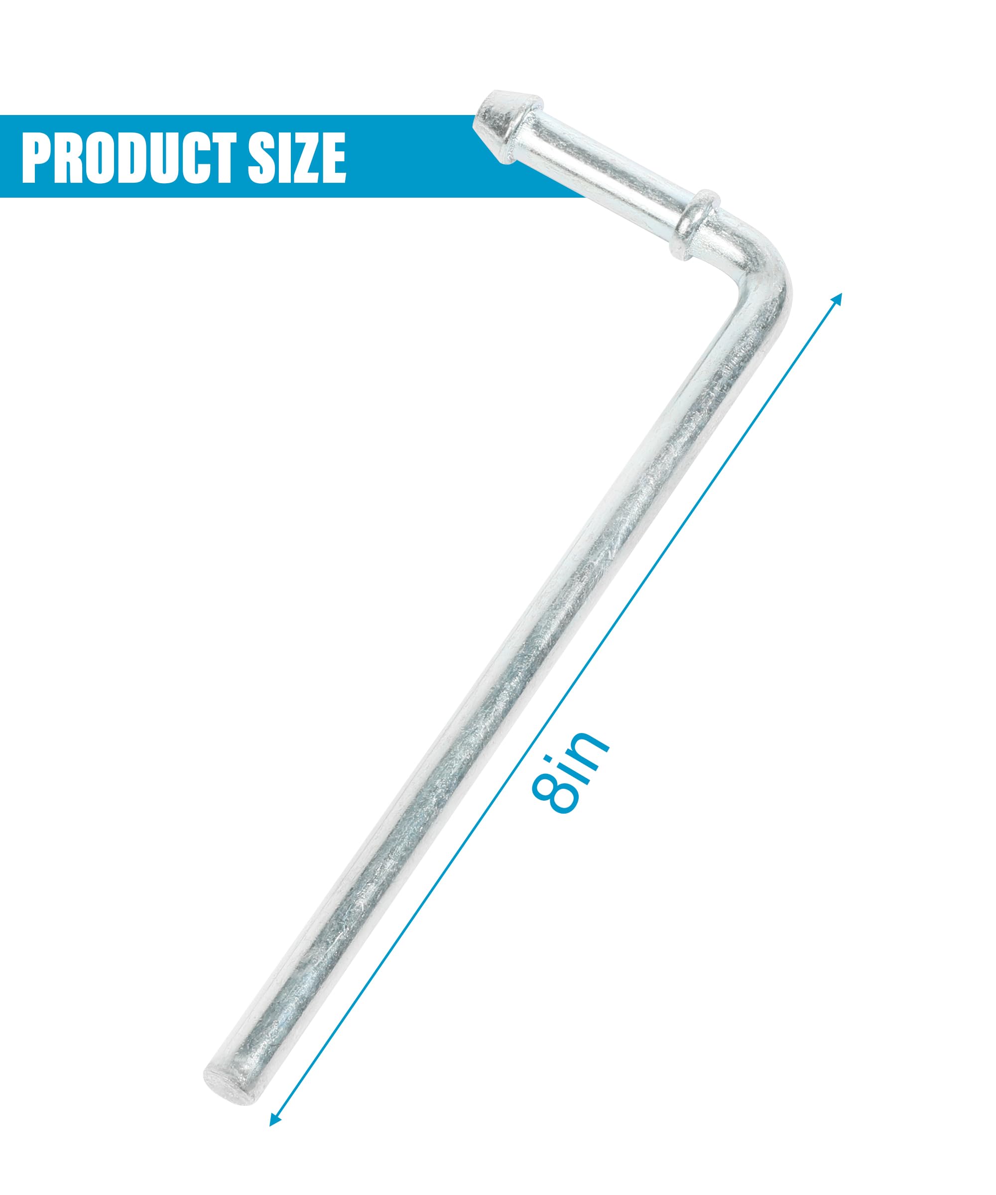 Zlirfy 2 Pack 90° Bend Exhaust Hanger Rods - 8 Inch Universal Weld-On Hangers For Custom Or Replacement Exhaust Systems