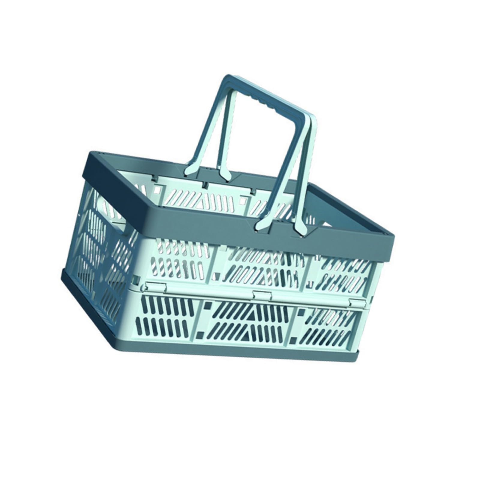 Mekalero Foldable ABS Storage Basket with Handle for Groceries Fruits Vegetables Holder and Carrying Foldable Fruit Basket