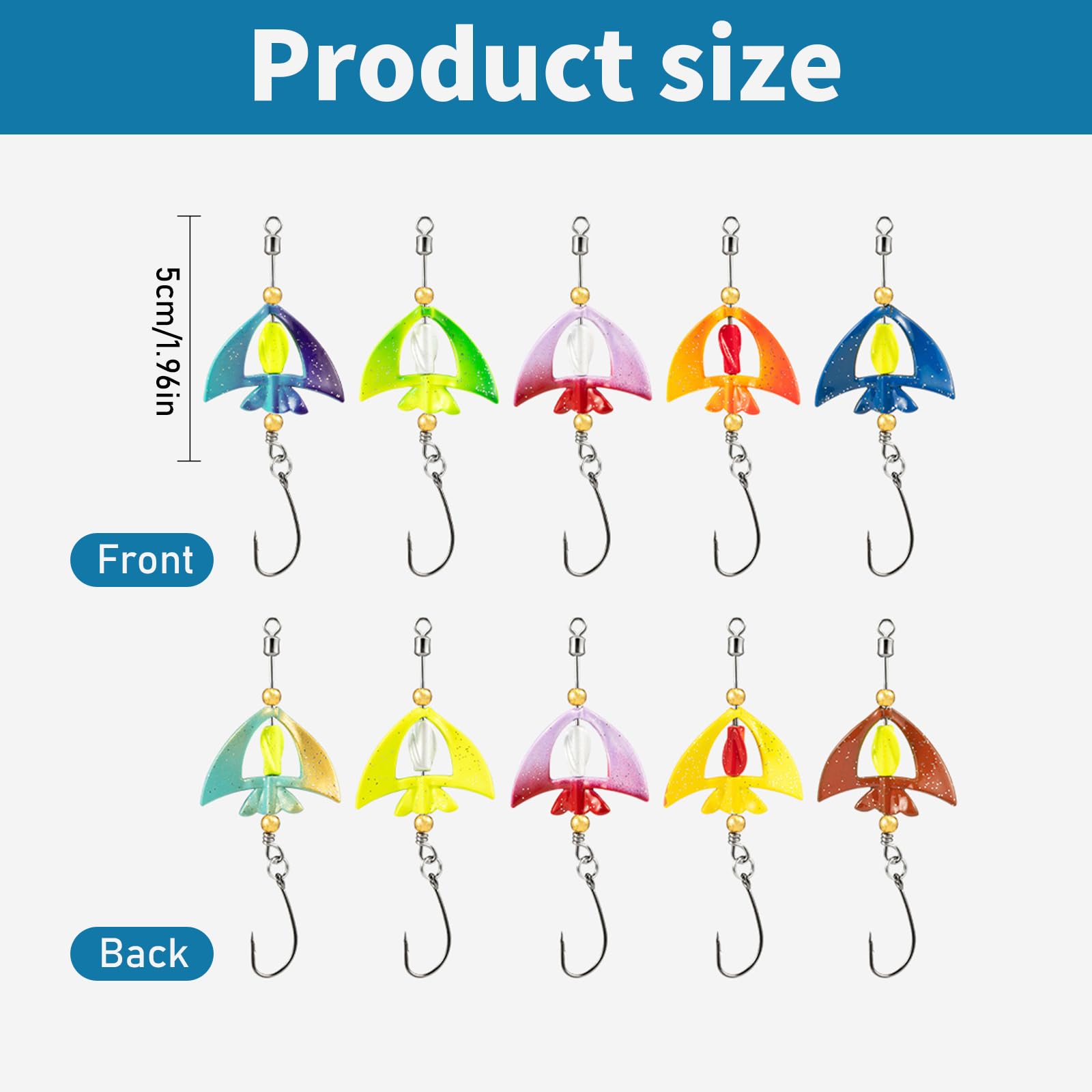 Libra Lures - Esca per trote, doppio spot, con luce UV, autoilluminante, 35 g, 5 cm, twister, trota, spot, set di esche di alta qualità