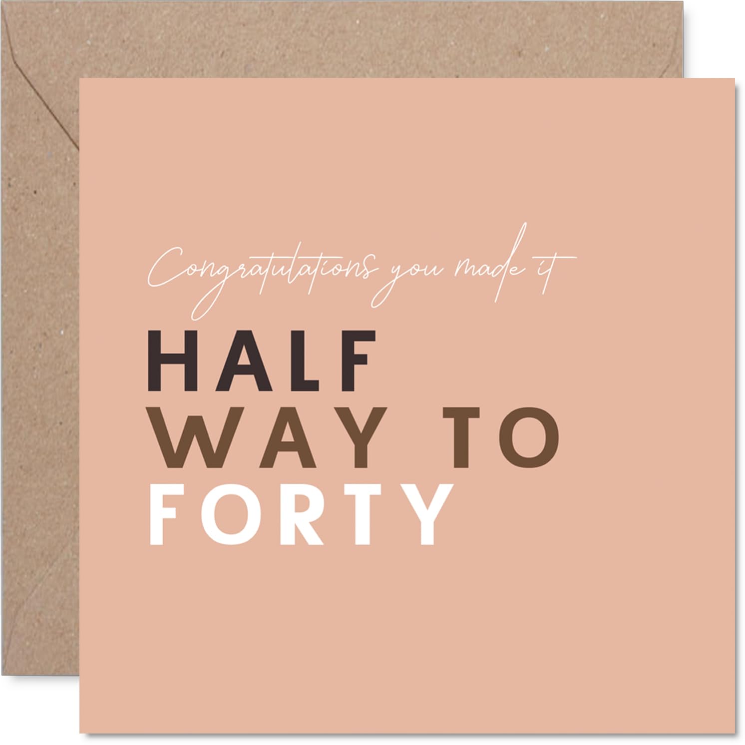 Milestone 20th Birthday Card - Modern Script and Bold Block Text for a Playful Milestone - 145mm Square, Envelope Included