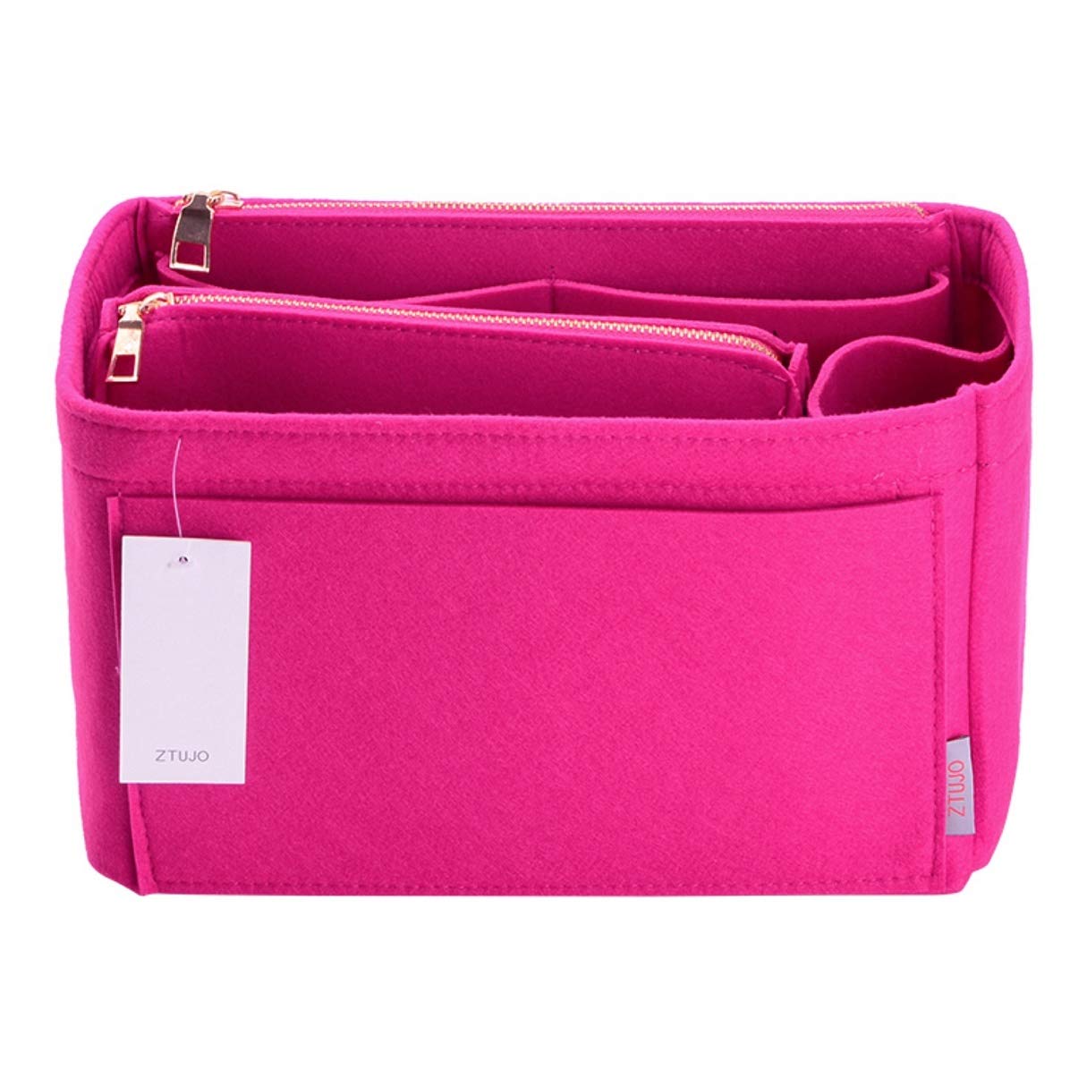 ZTUJO Organizador de bolso, organizador de bolsa de fieltro para LV Speedy, Neverfull, Graceful, Neverfull, Tote, Bolso, Shaper, Rojo (Rosado), Medium