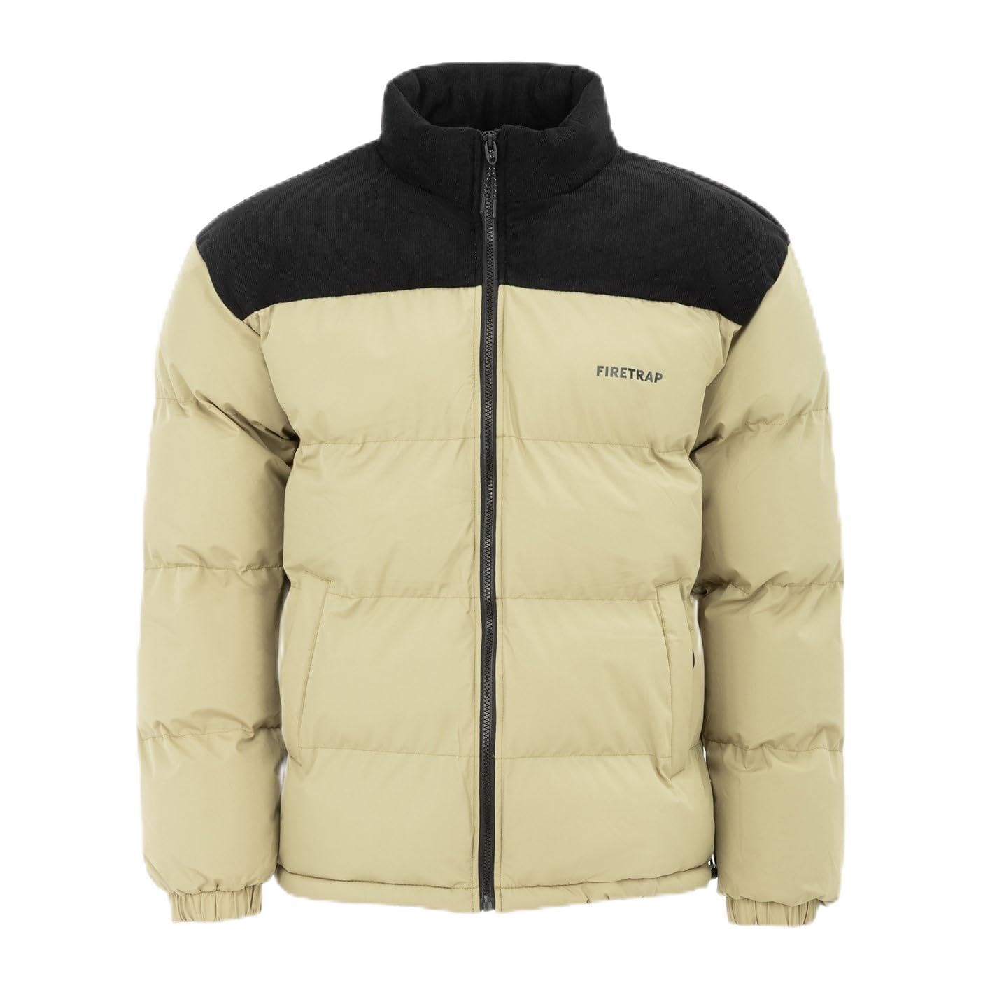 Firetrap Mens Puffer Jacket Long Sleeve Lt. Khaki XS
