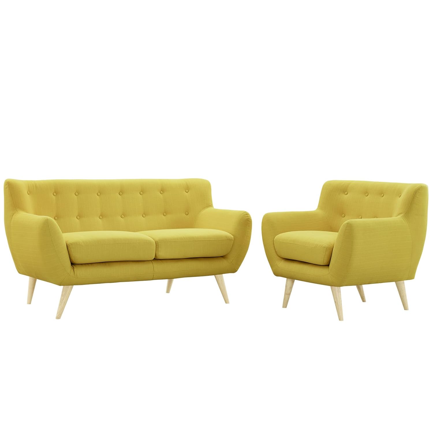 Modway Remark MidCentury Modern Upholstered Fabric Living Room Set