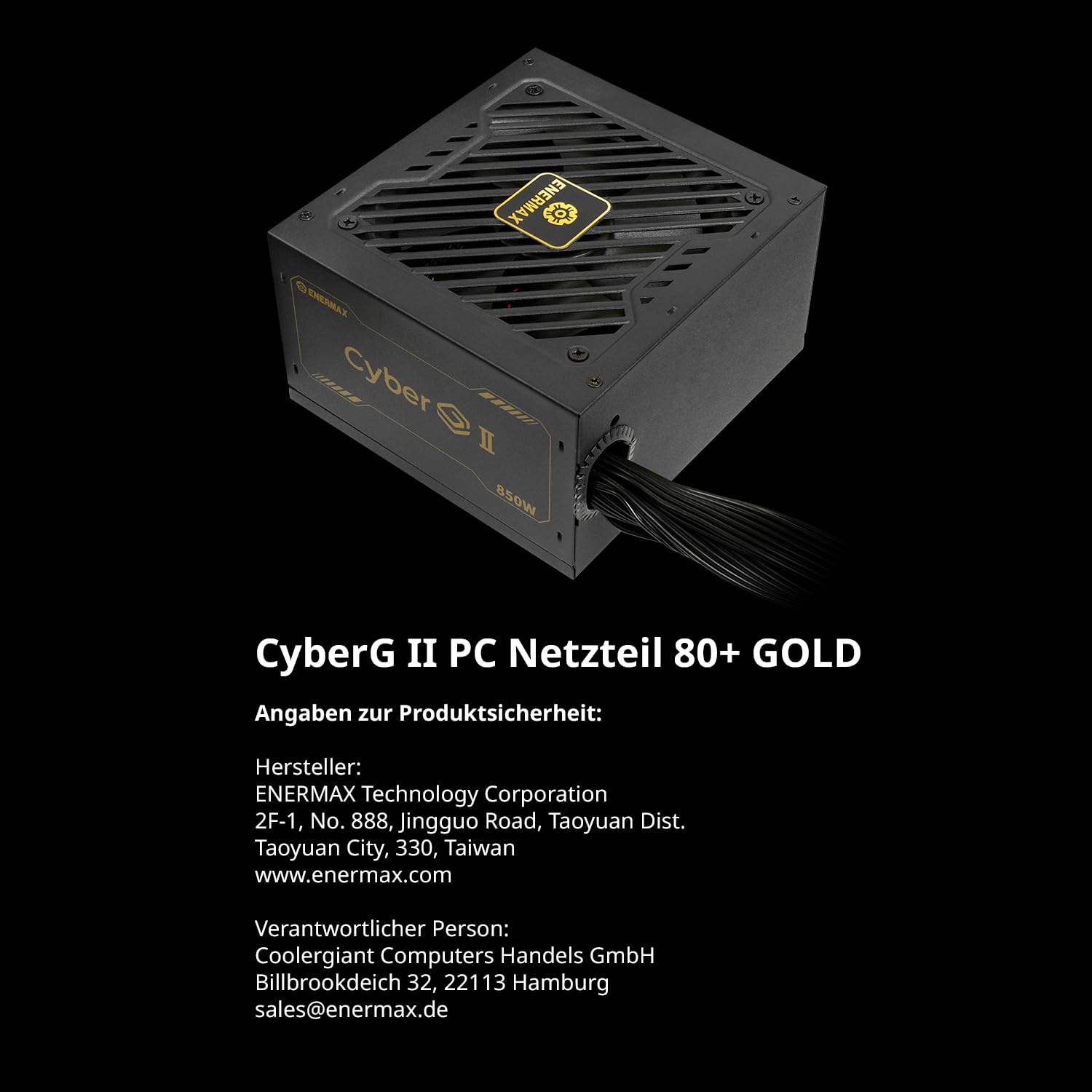 Enermax ERV750G-AHG-NAC alimentatore per computer 750 W 20+4 pin ATX ATX Nero (Enermax Power Supply 750W CyberG II 80)