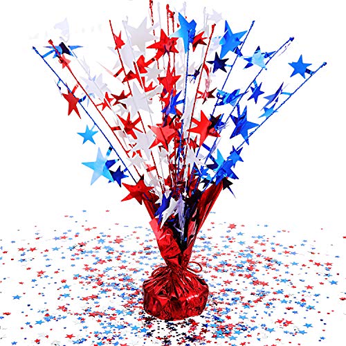 Syhood Patriotic Spray Centerpiece Veteran's Day Star Shape Confetti Spray Patriotic Decoration for Independence Day Celebration Supplies