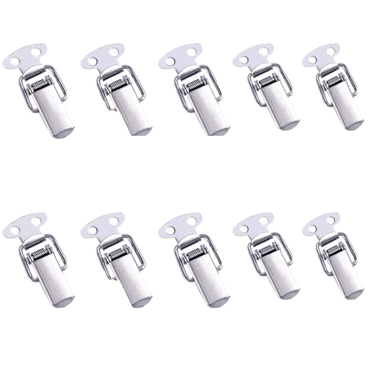 Zihdke One Color 10 Pcs Mini Toggle Latches Spring Loaded Clamp Clip Box Latch Catch Tension Lock Lever Clasp Closures Crate Snap For Toolbox