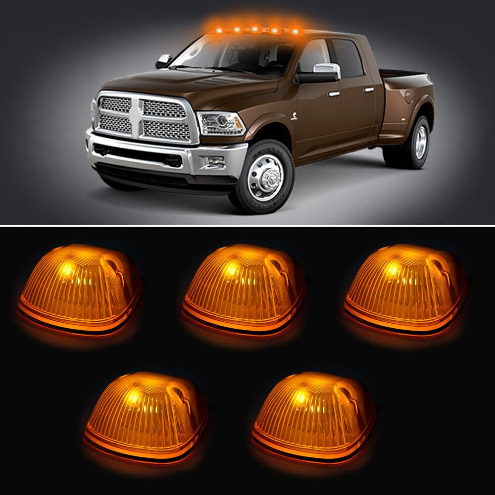 ECCPP Top Cab Marker Light Roof Running Lamps AmberCovers Lens Assembly Fits For Dodge For Ram 2500 For Dodge For Ram 3500 1994-1998
