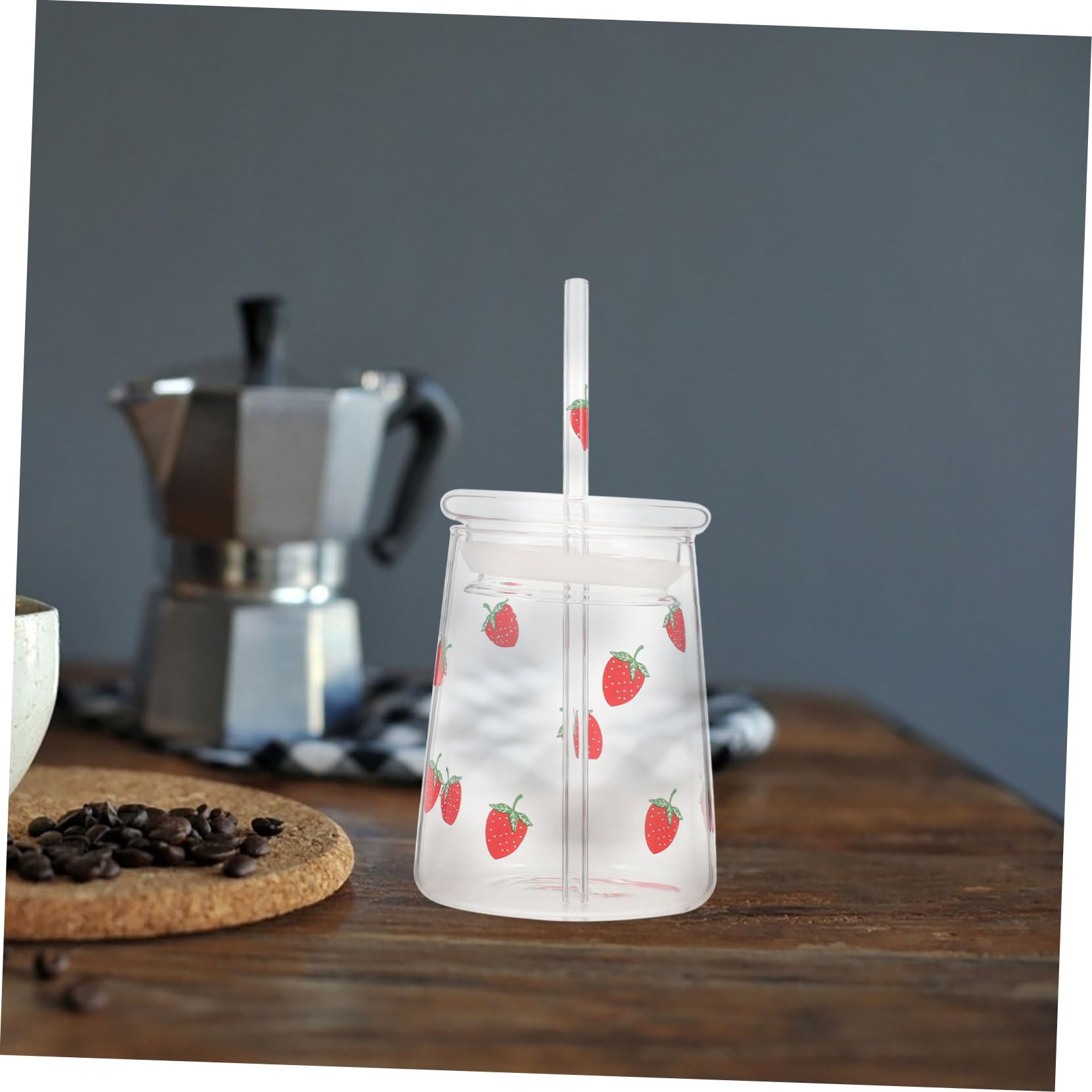 MAGICLULU 4 Set Di Robuste Tazze in Con Cannuccia E Coperchi Eleganti Bicchieri Per Tè Caffè E Latte