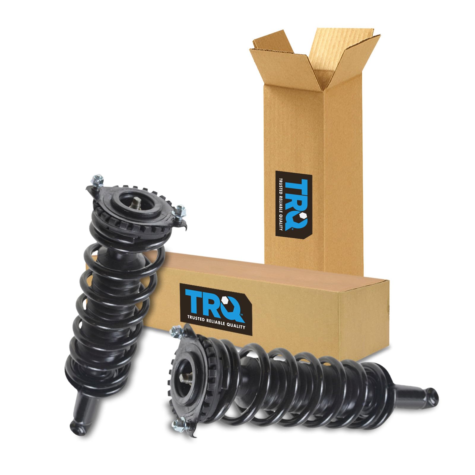 TRQ Rear Driver and Passenger Side Strut and Spring Assembly Set Loaded