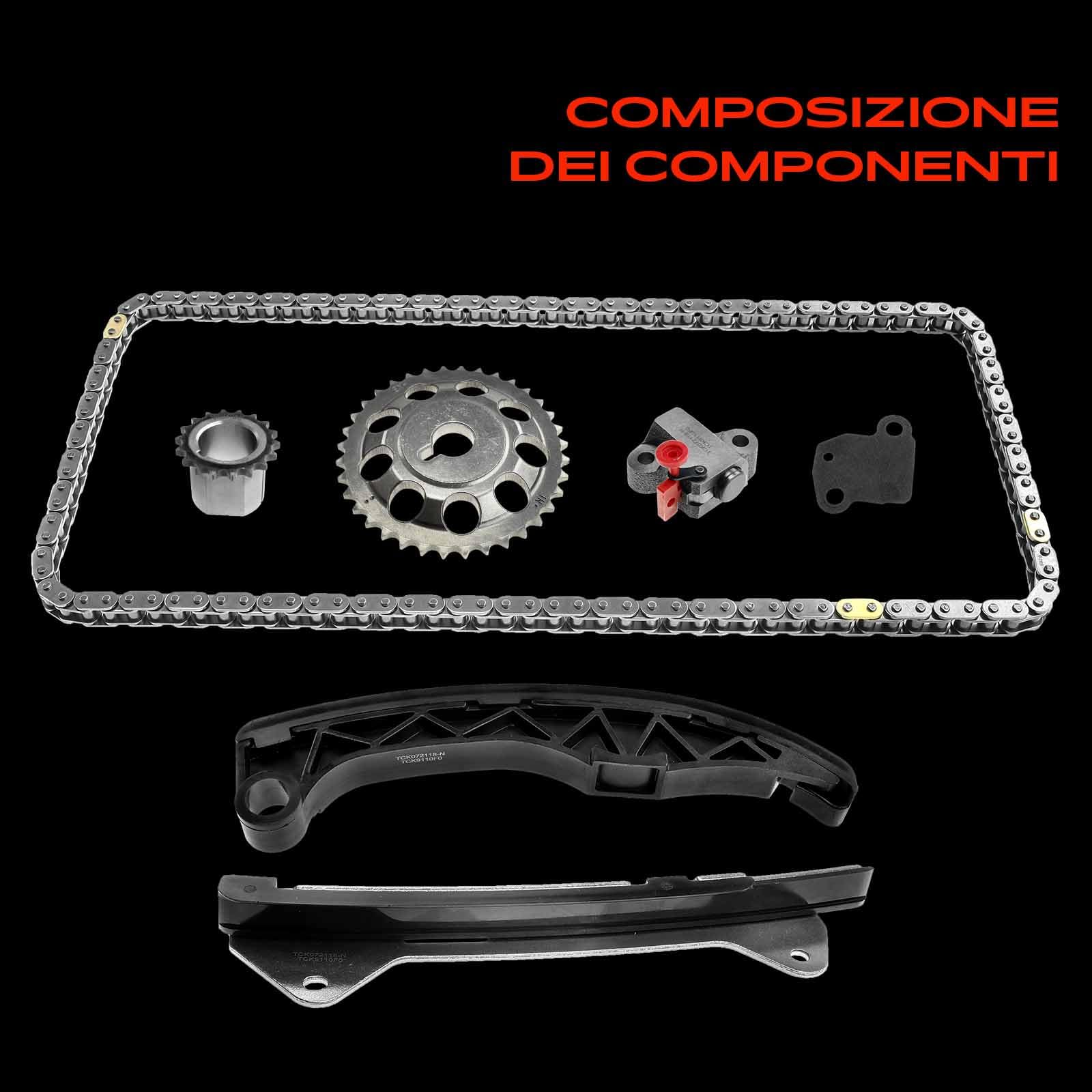 Frankberg Kit catena di distribuzione 6 pezzi 1350621020 | Compatibile con: 23:07 PN, QI J1, C1 PM PN, S.i.r.i.o.n M3, Cuore VII L275 L276 L285, Aygo B1
