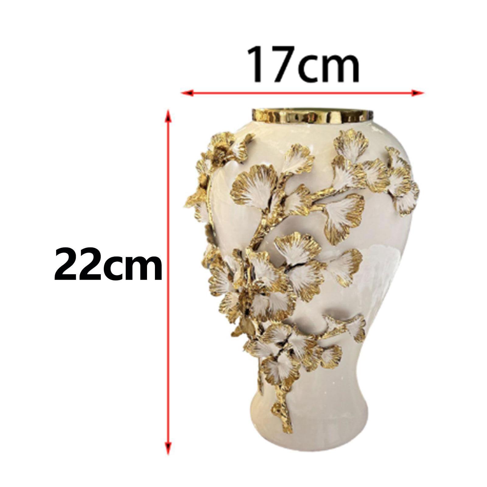 Jarrón Jengibre Cerámica Ornamento Jarro Recipiente Decorativo Superficie Lisa Adecuado para Boda Decoración de Mesa Entrada Colección, XS