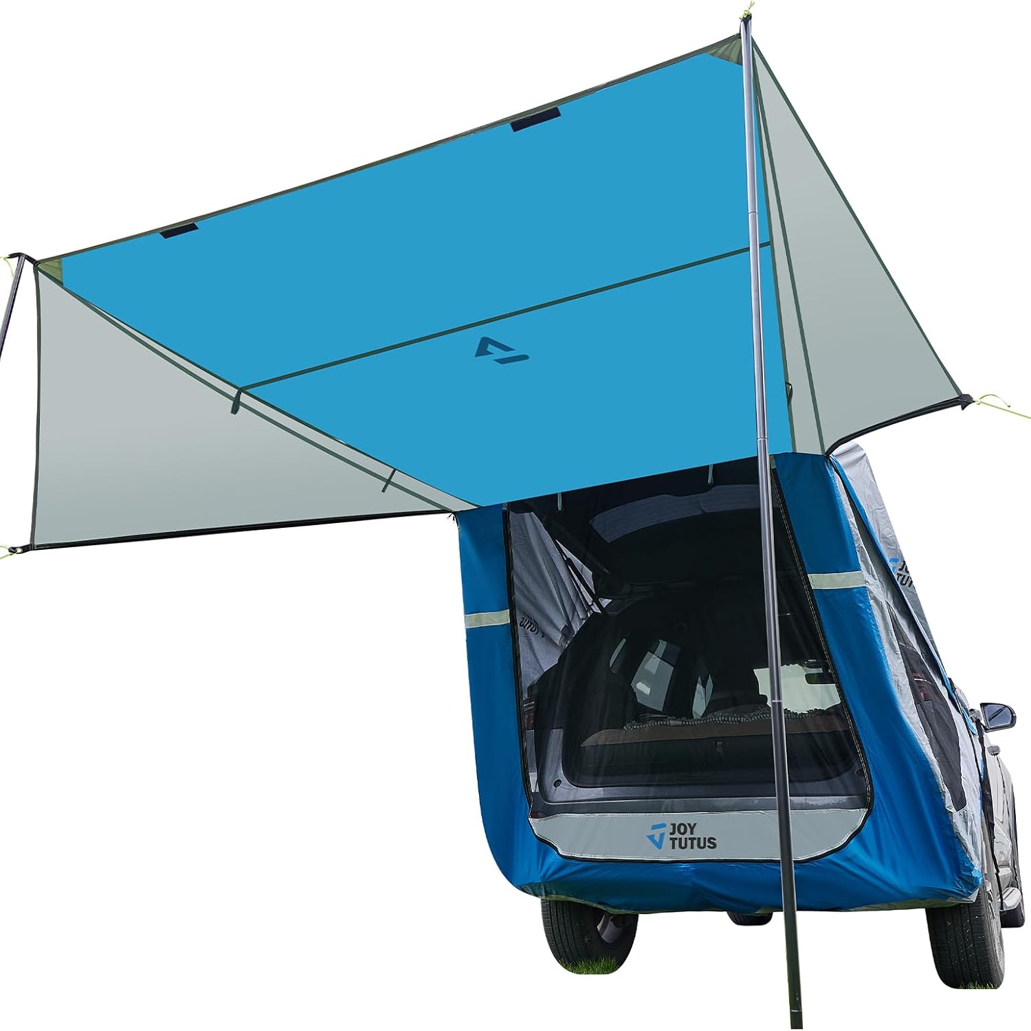 JOYTUTUS SUV Tailgate Tent with Three Sides Awning and Poles, Water Resistant SUV Camping Tent with Car Roof Cover, Outdoor Travel Preferred, Universal Fit Most SUV, Car, Blue JOYTUTUS SUV Tailgate Tent with Three Sides Awning and Poles, Water Resistant SUV Camping Tent with Car Roof Cover, Outdoor Travel Preferred, Universal Fit Most SUV, Car, Blue