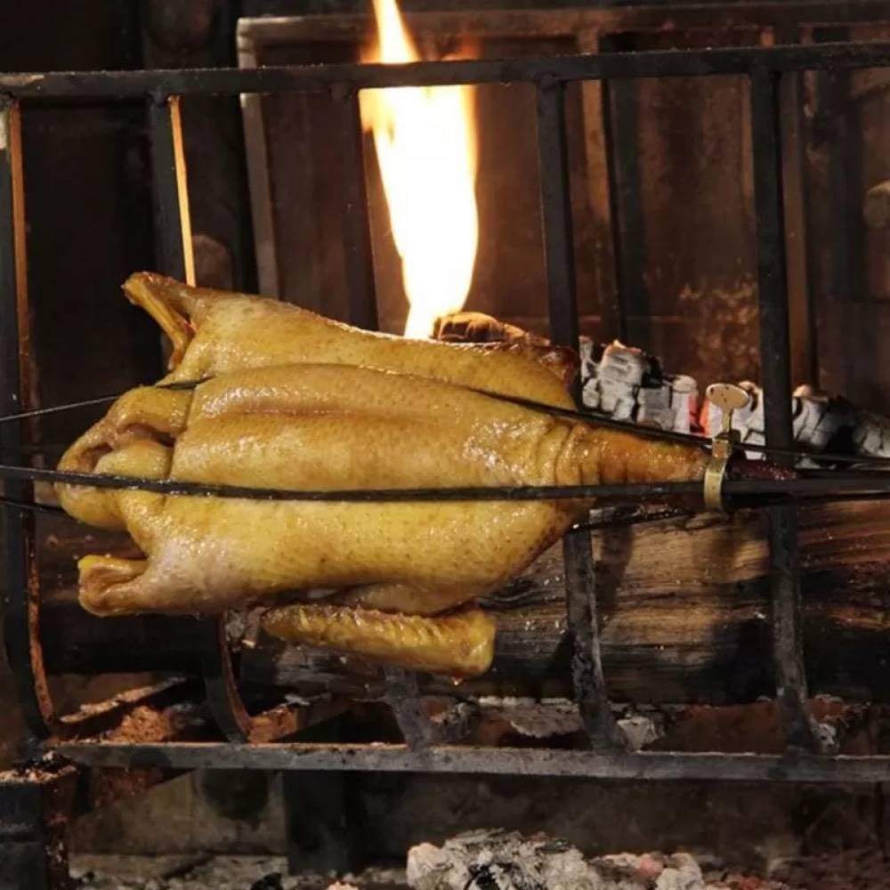 GIEMME - Pincho para Asador Giratorio, Acero Inoxidable AISI 304, 70 cm, Ideal para Pollo, Caza y Carne, Fabricado en Italia