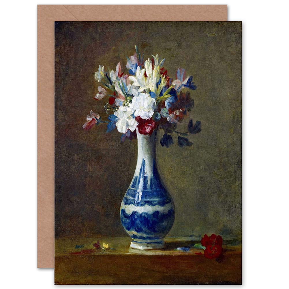 Wee Blue Coo CARD GREETING GIFT PAINTING STILL LIFE CHARDIN VASE FLOWERS