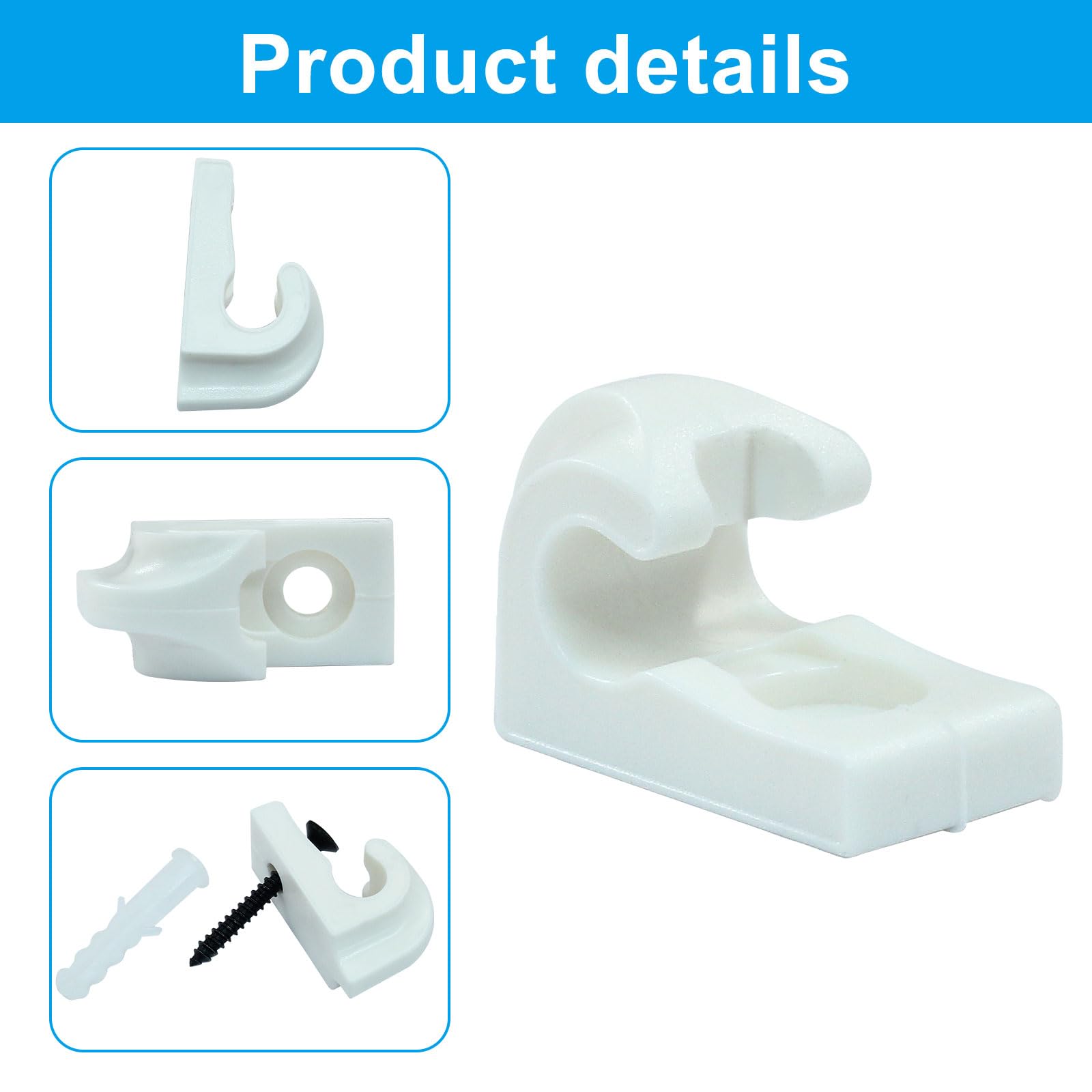White Down Wall Clips - 25 Pack -2