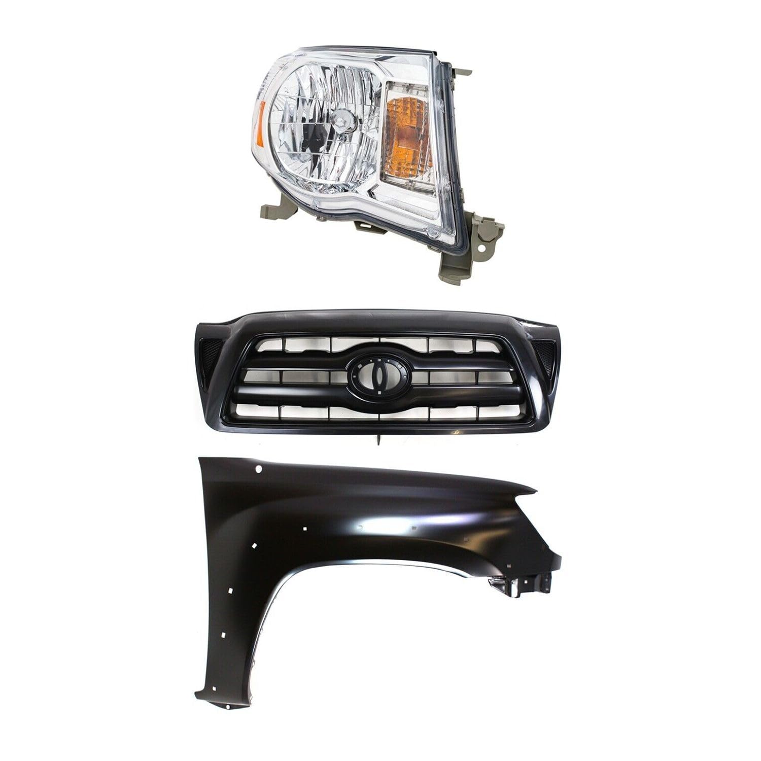 alxiang Headlight Driving Head Light Headlamp Kit Passenger Right Side Hand with Bulb for Toyota for Tacoma Base/Pre Runner 05-10 OE Comparable-Housing -Lighting Technology 17165077