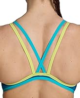 Vista 4 de Arena Traje de baño con espalda cruzada doble para mujer